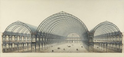 Universal Exhibition 1855. Palace of Industry, cross-section by Max Berthelin